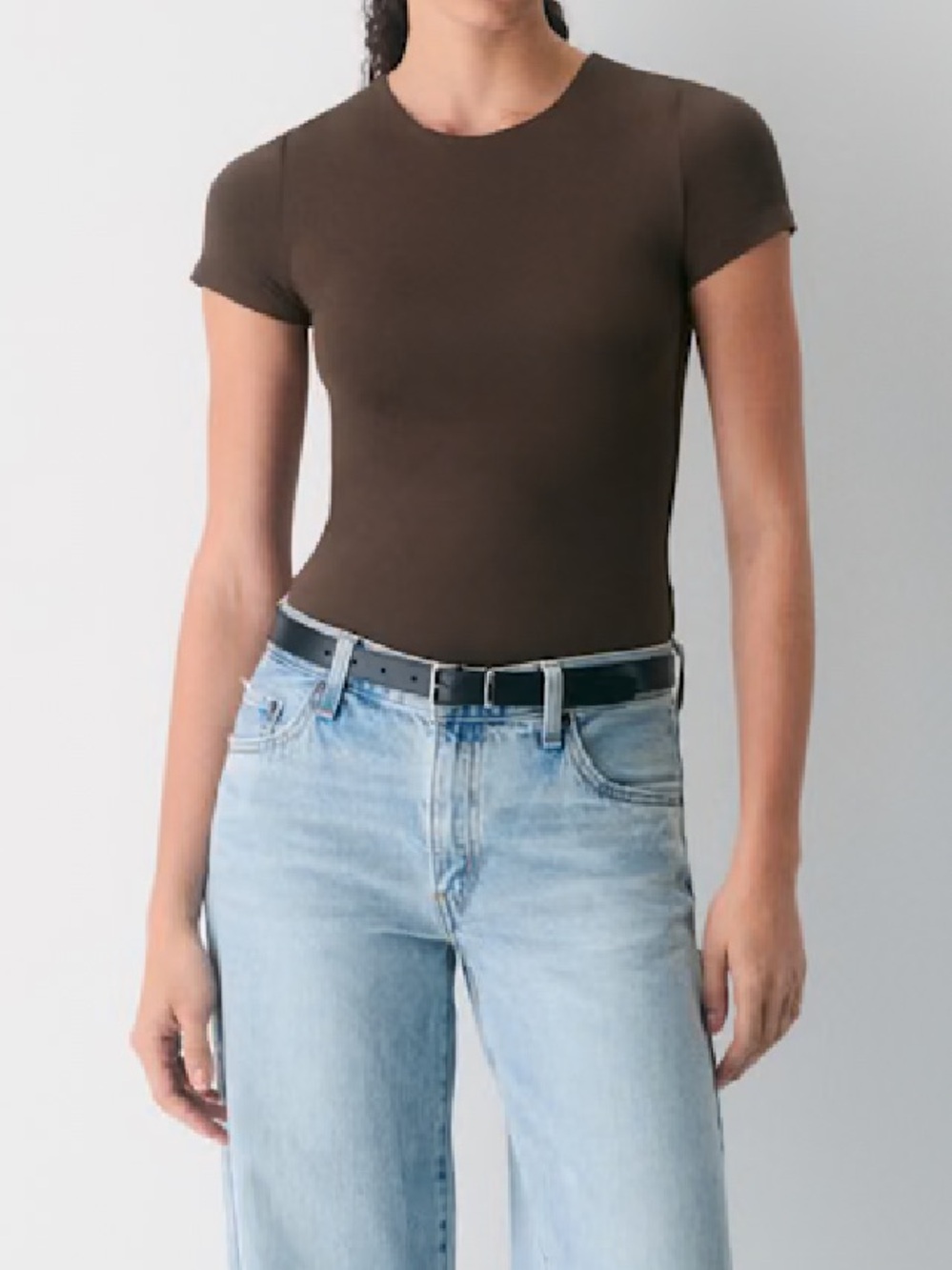 Aritzia Women’s fits everybody Short-Sleeve Bodysuit - Brown